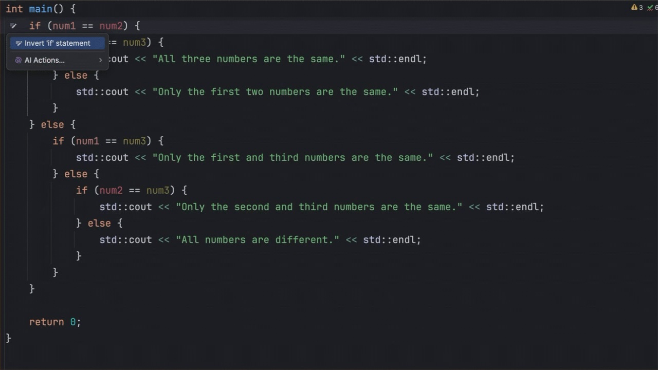 A GIF showing an example of simplifying an if-else statement