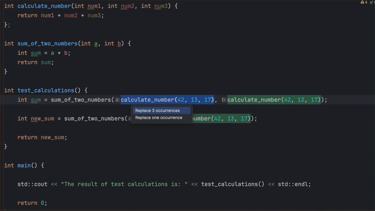 A GIF showing an example of how to introduce a variable from a repetitive use of a function