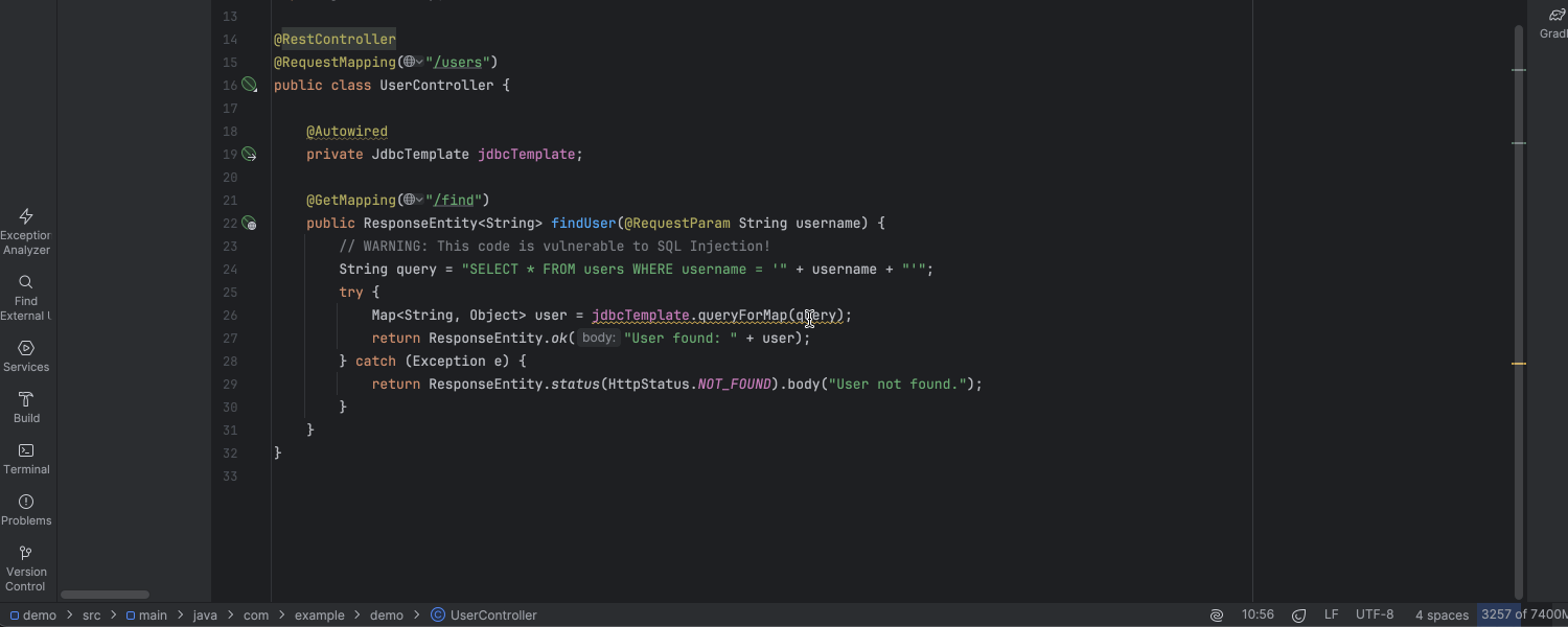 Security Analysis by Qodana for IntelliJ IDEA. 