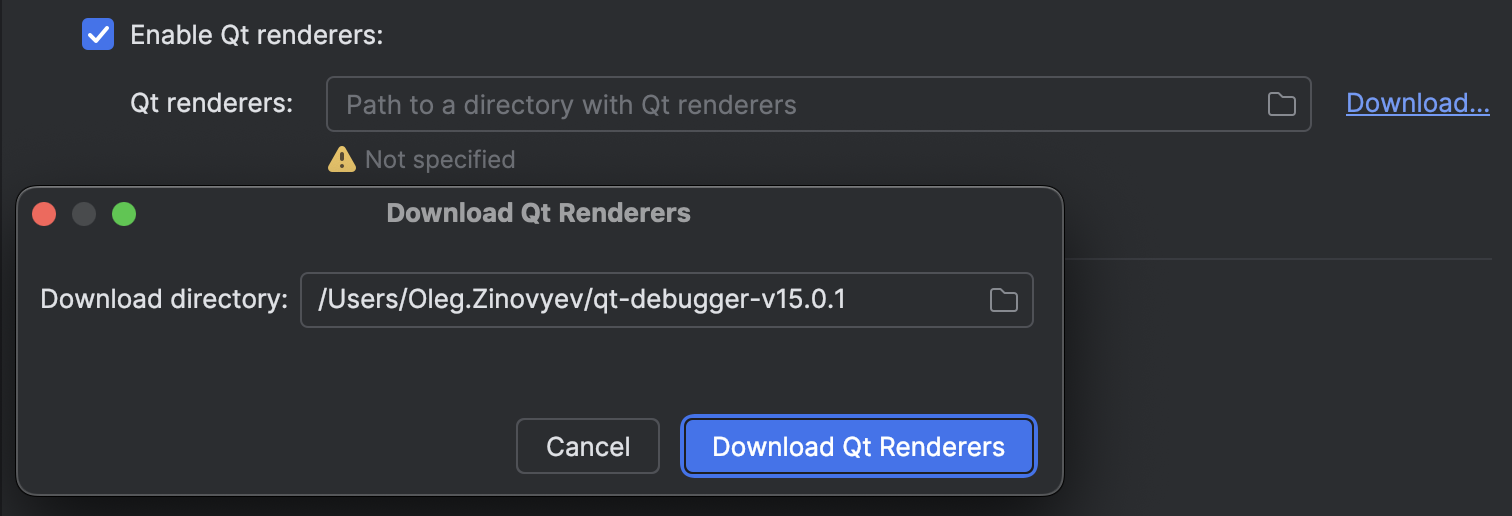 Downloading Qt renderers