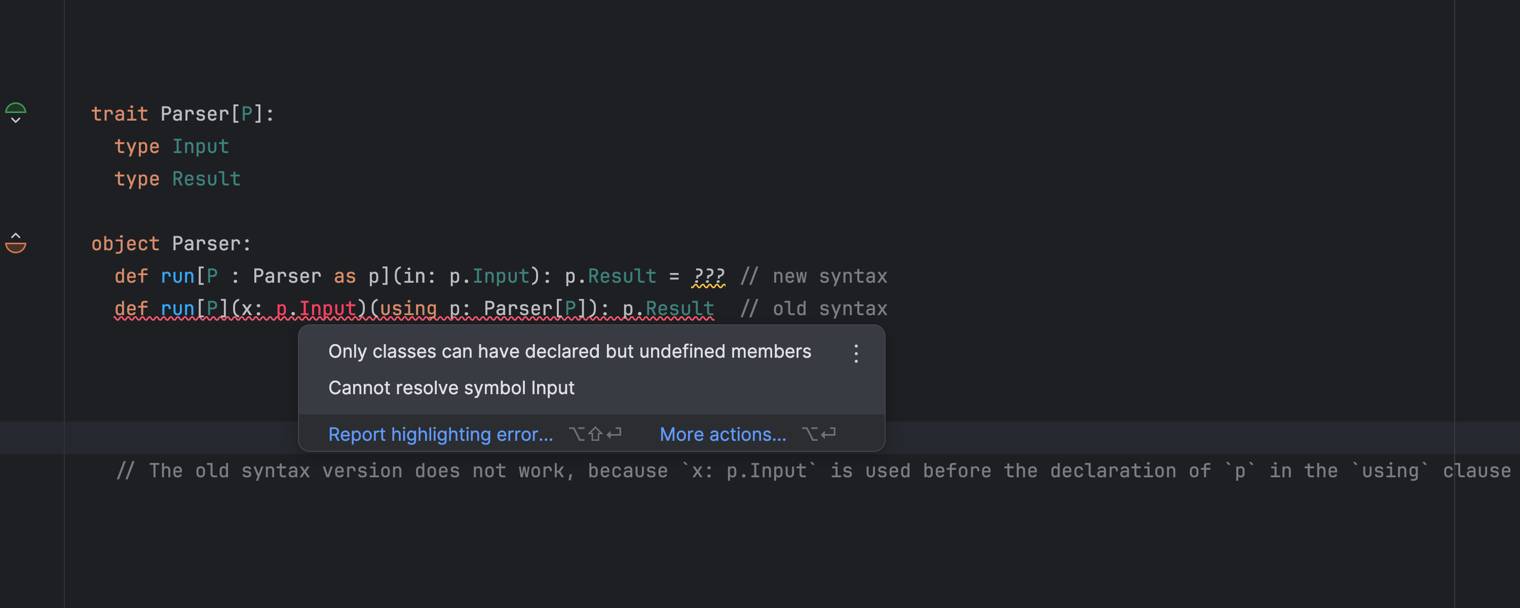 Solving an old issue of a forward declaration of a context bound