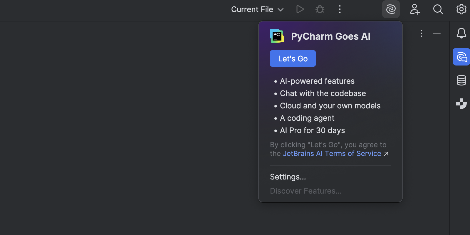 PyCharm goes AI