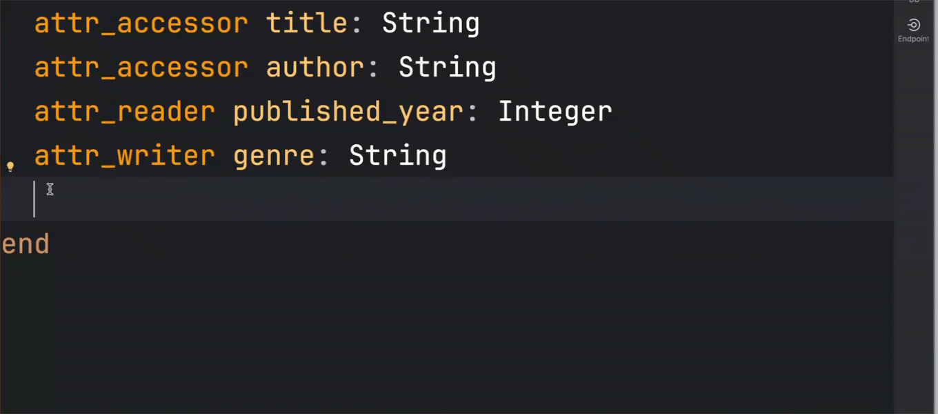 Editing RBS with cloud-based code completion