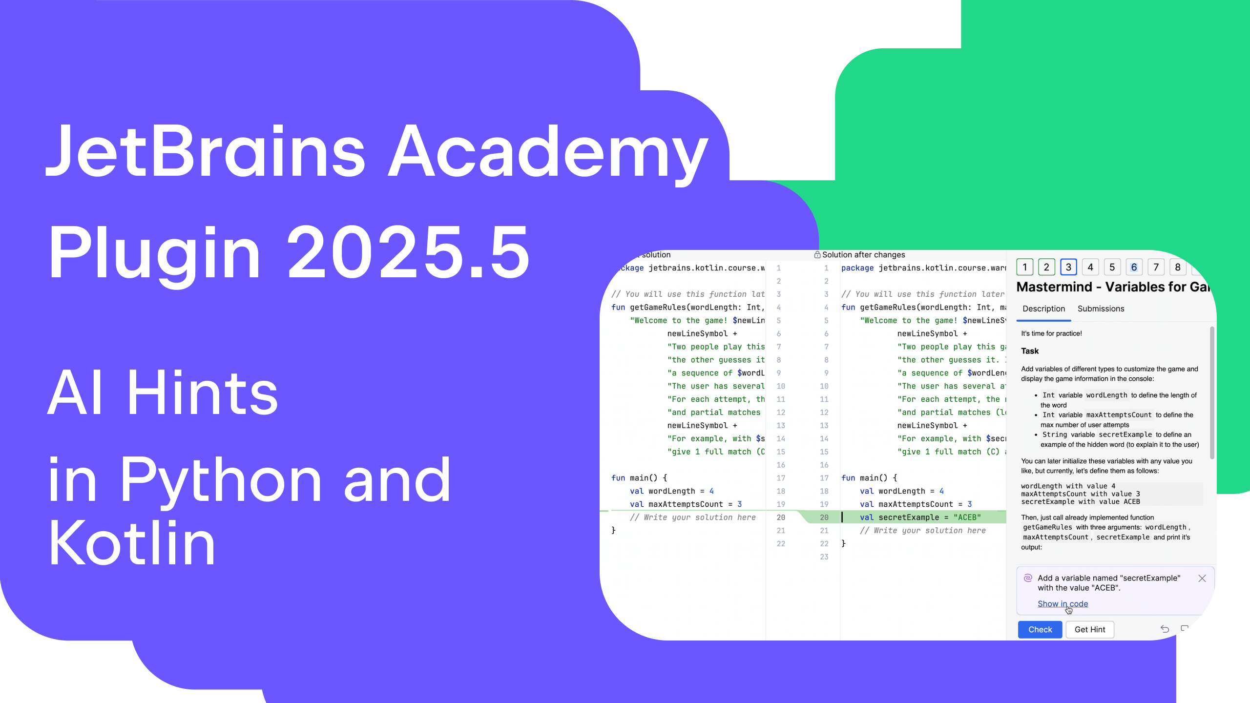 AI-Powered Learning, Part 2: Get Unstuck With AI Hints in Python and Kotlin Tasks