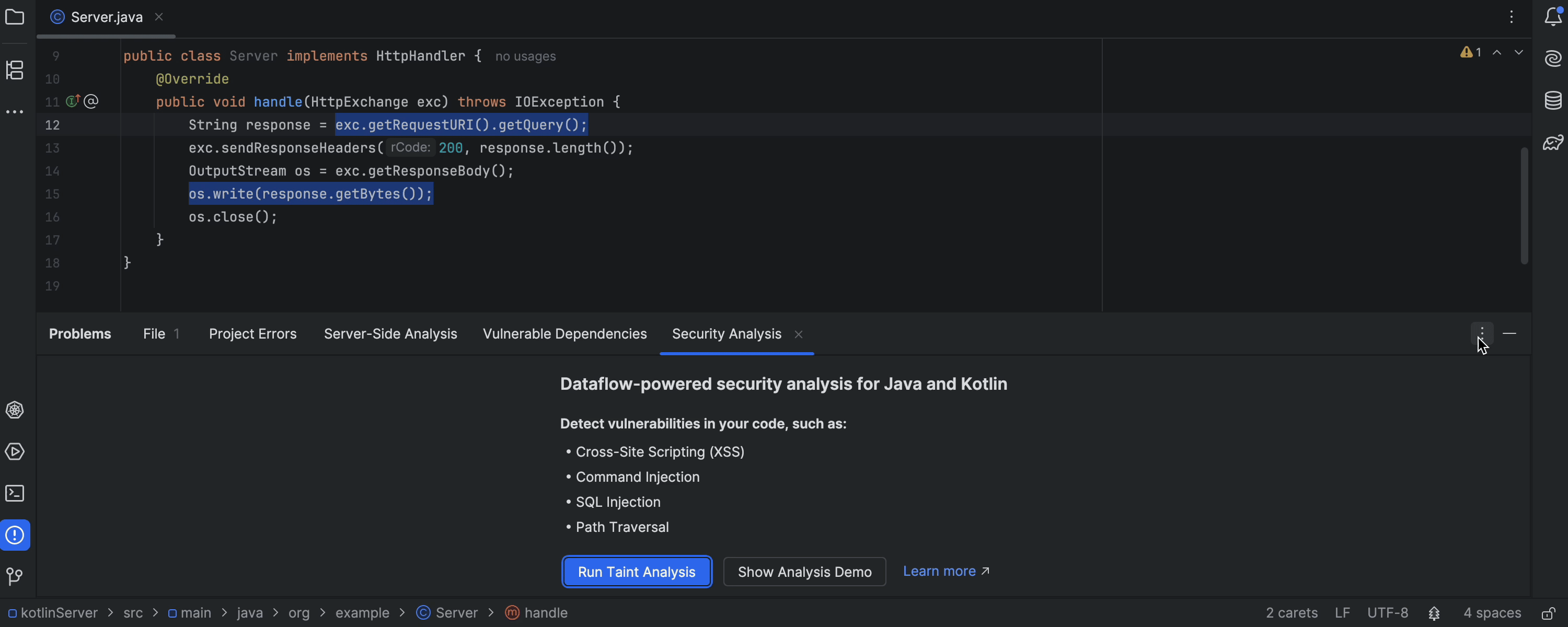 Qodana 2025.1 Release: Configuring taint analysis