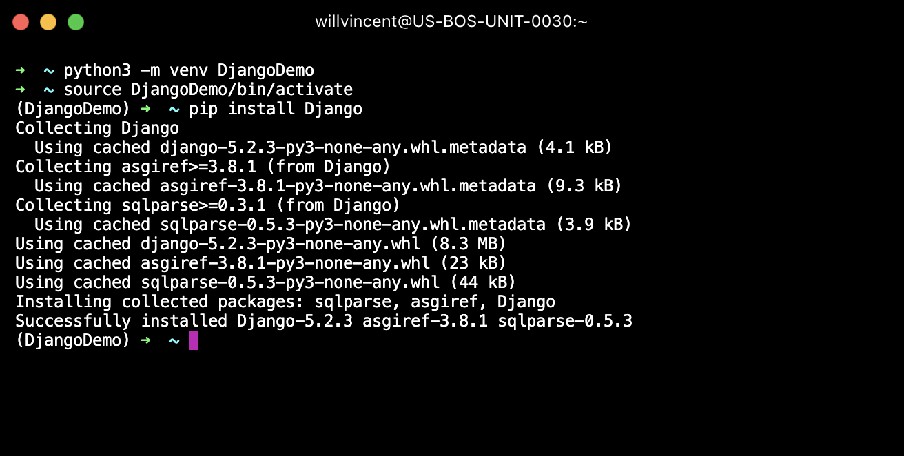 Install the Django framework
