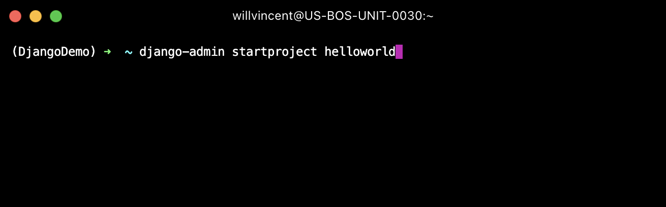 Create a new Django project