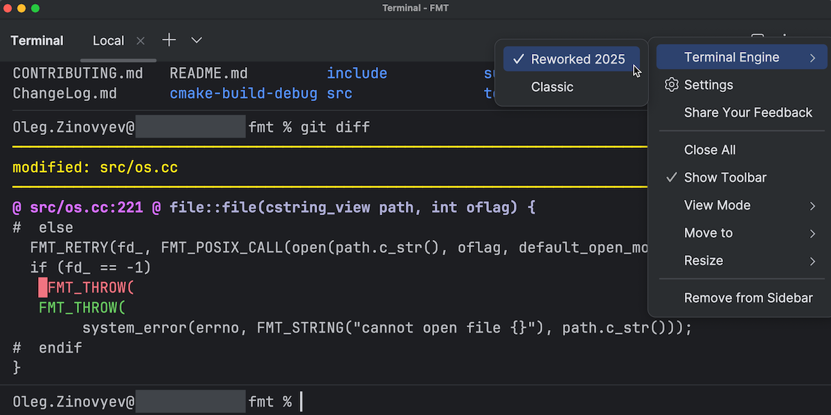 The reworked 2025 terminal UI