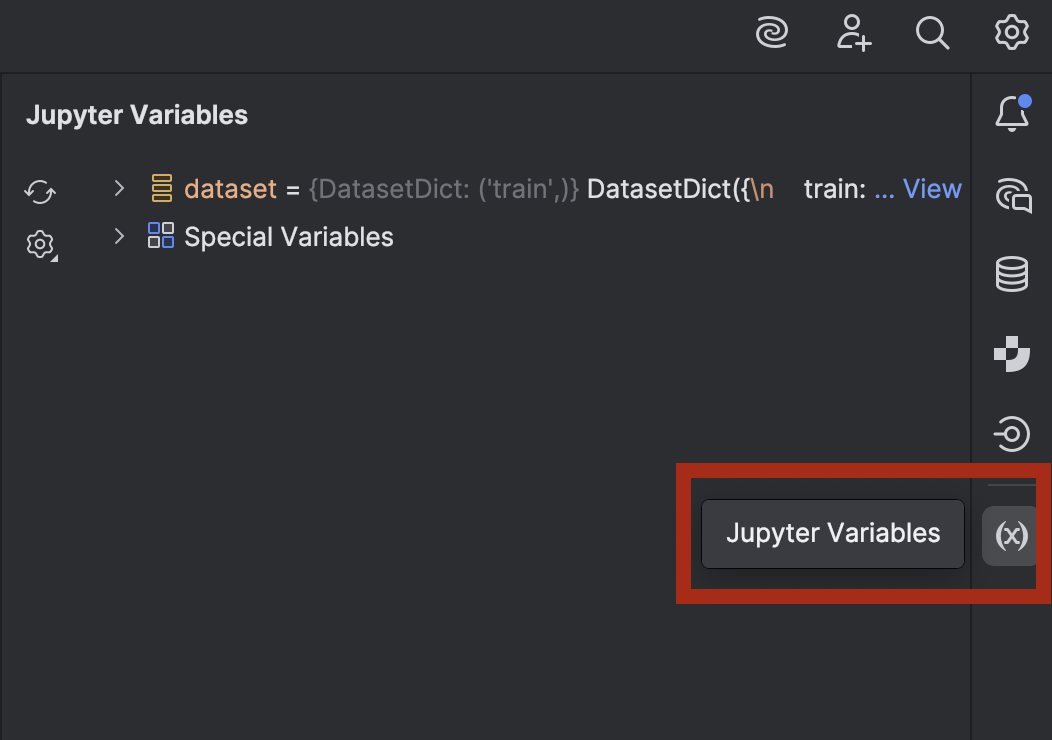 Open Jupyter Variables in PyCharm