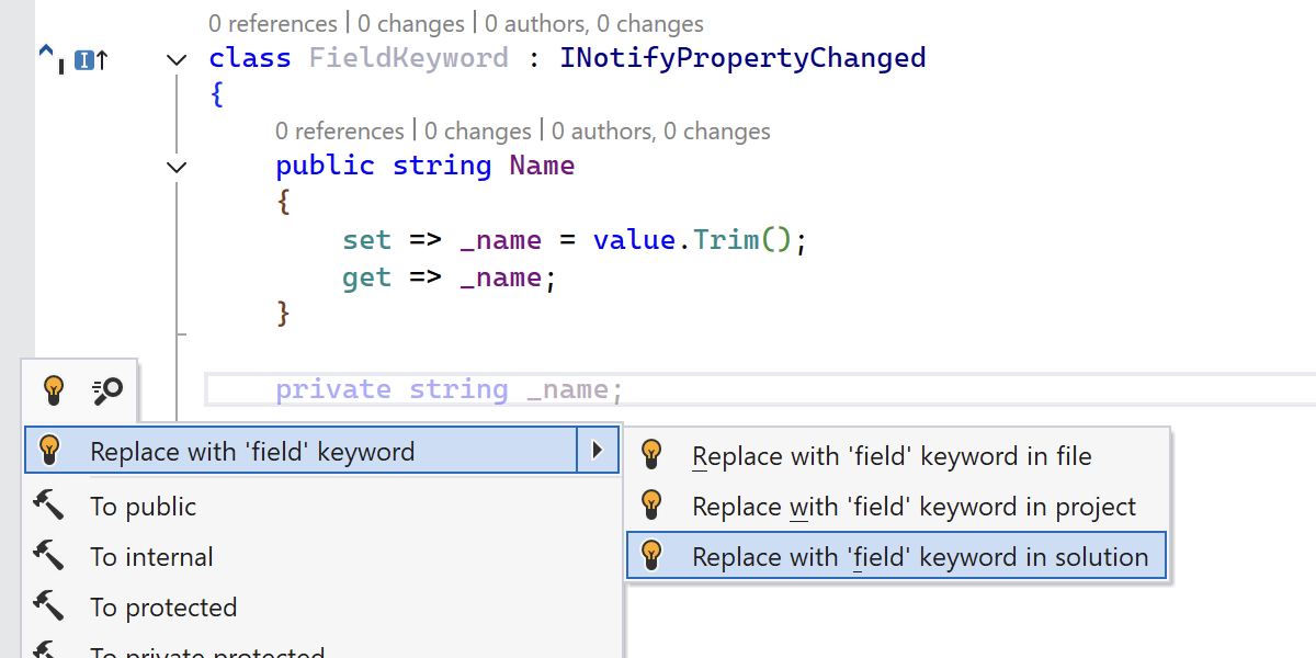 Applying Quick-Fixes in Solution Scope