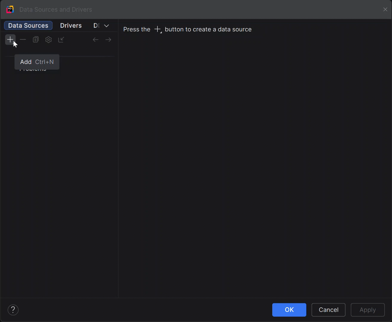 Gif showing how to connect to a data source