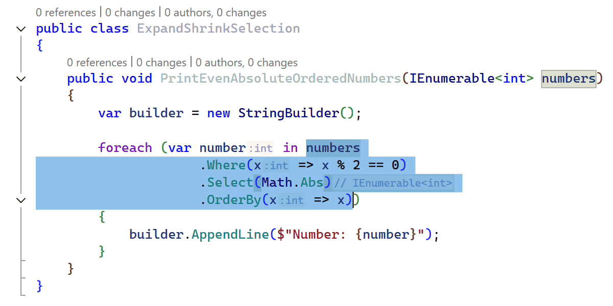 Extend Selection and Shrink Selection in Action