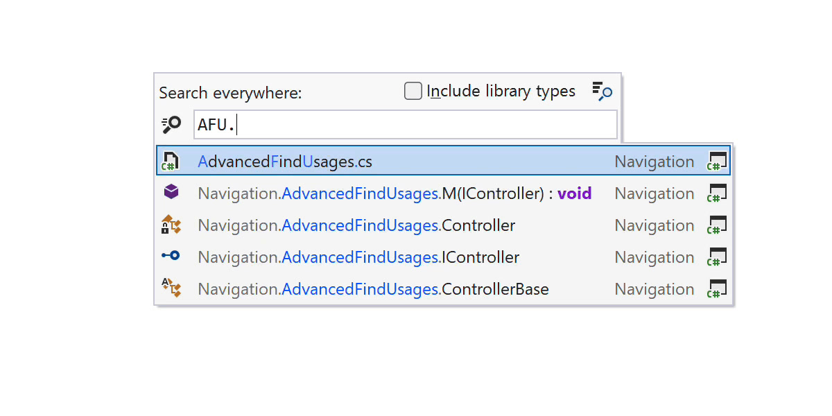 Goto Everything with Initial Letter Search