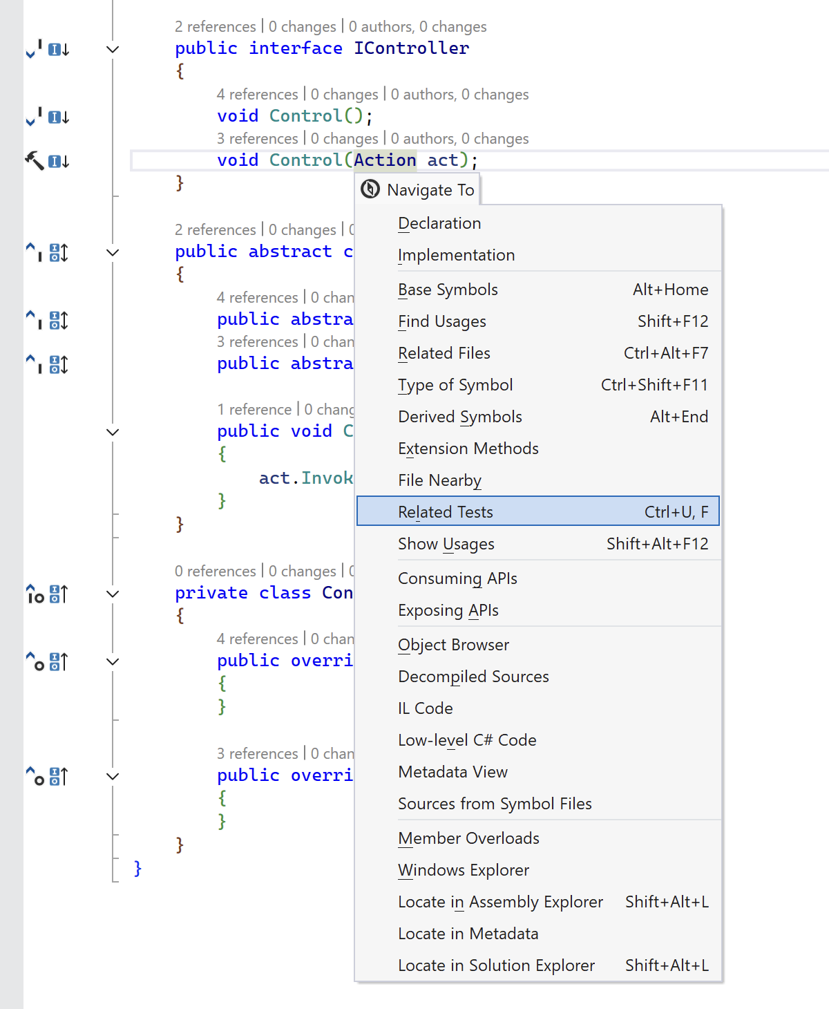 Navigate To Context Menu
