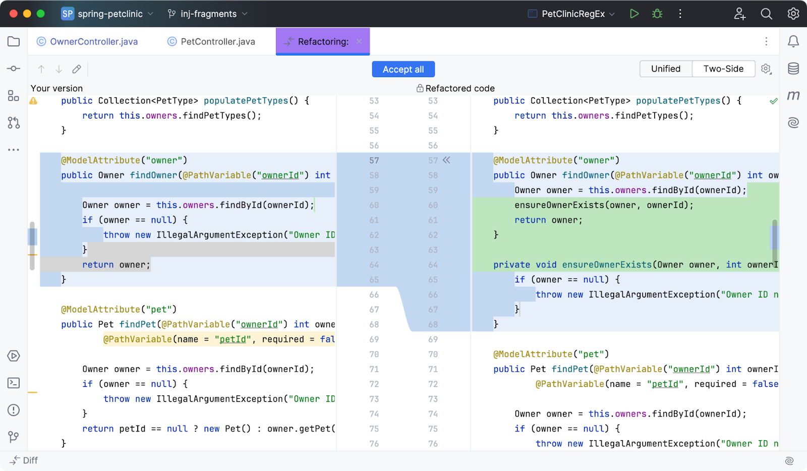 AI Assistant’s Suggest Refactoring