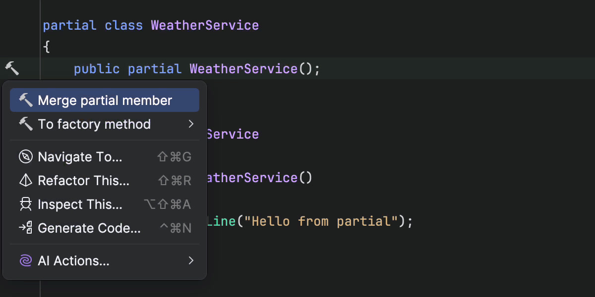 Manipulating and merging partial constructors