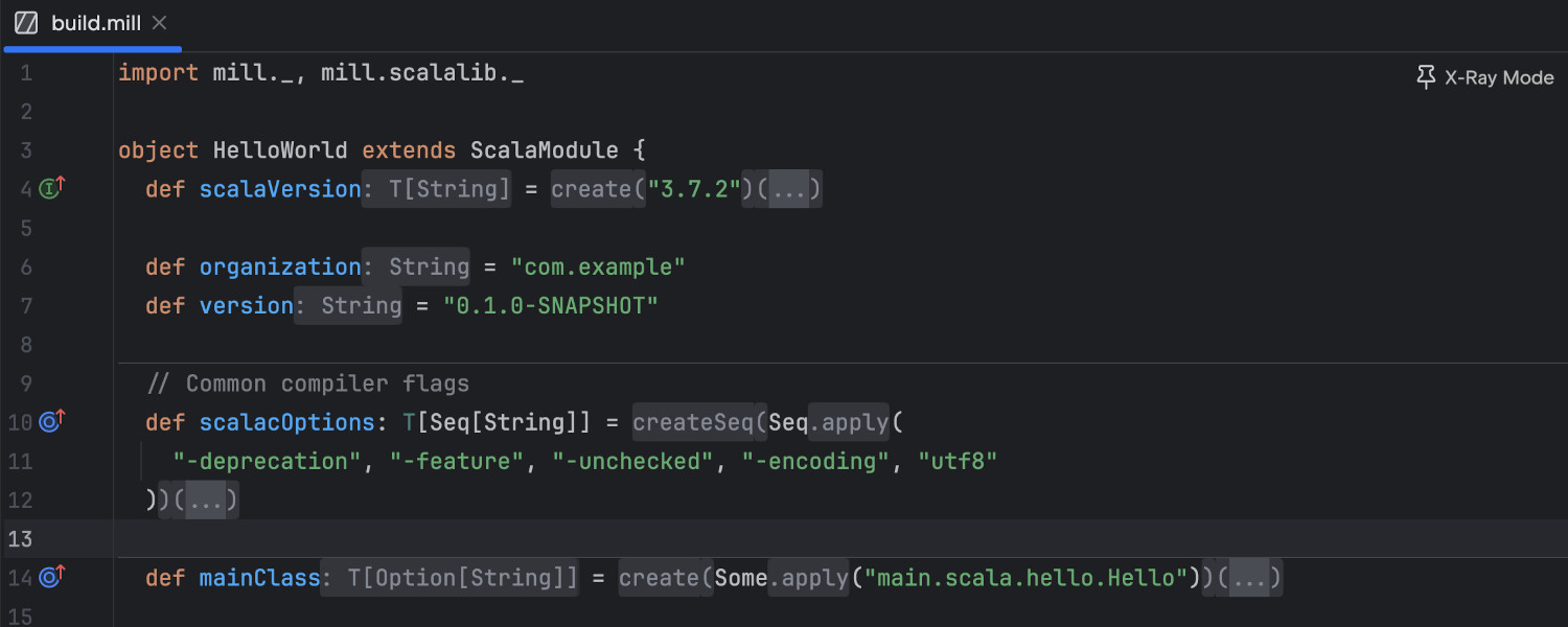 X-Ray mode can now be used in Mill build scripts
