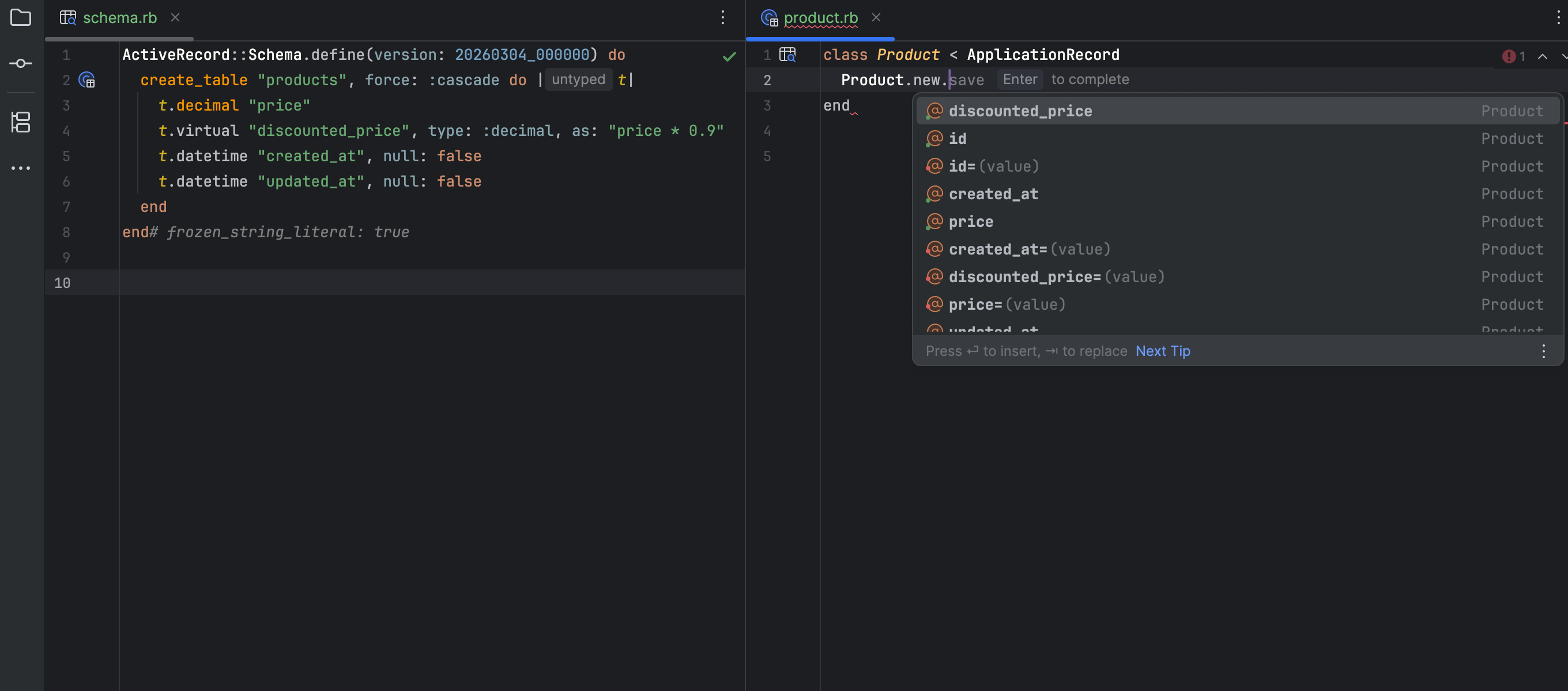 Recognizing virtual database columns in Rails