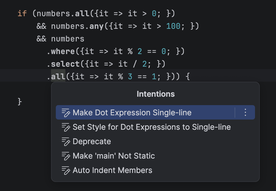 A long binary expression split on several lines