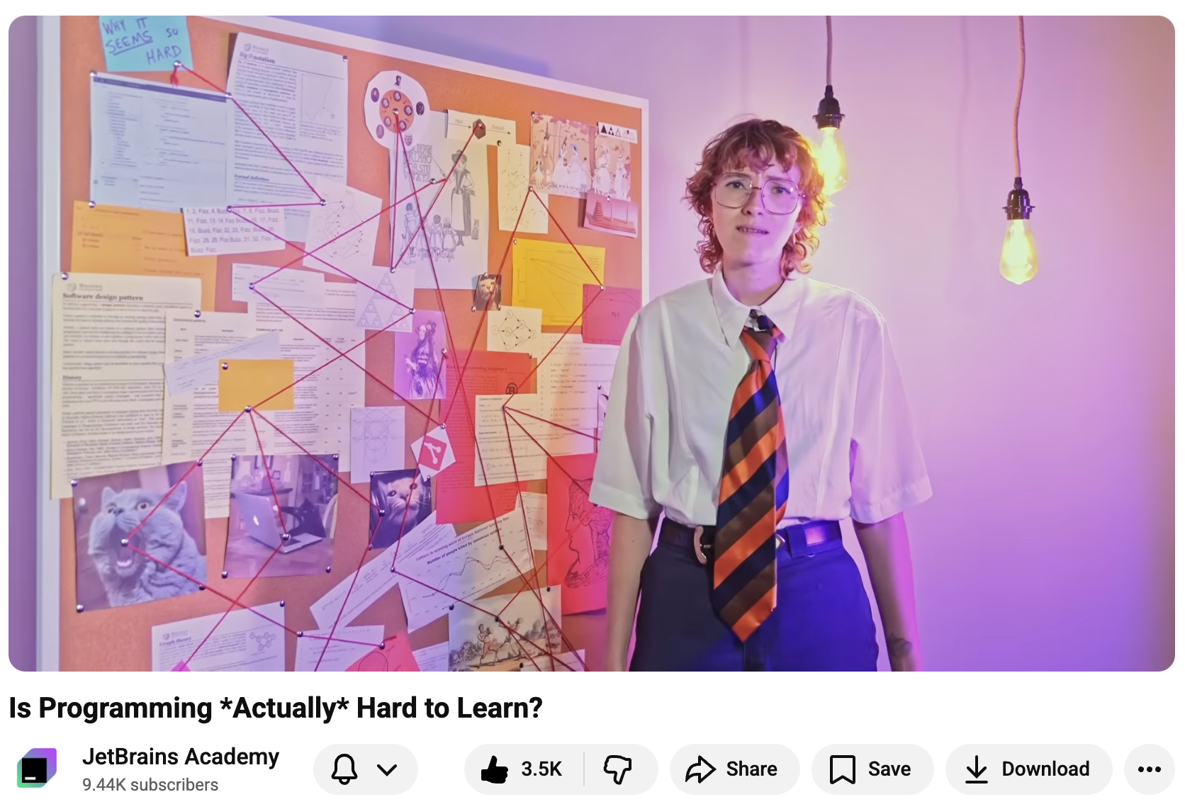 screenshot from the video "is programming actually hard to learn"