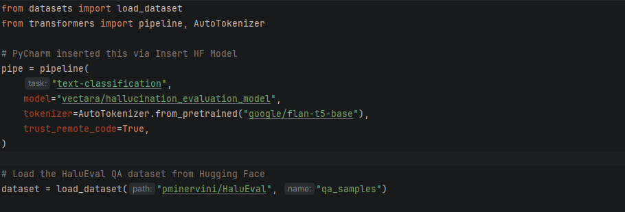 PyCharm's "Use Model" feature