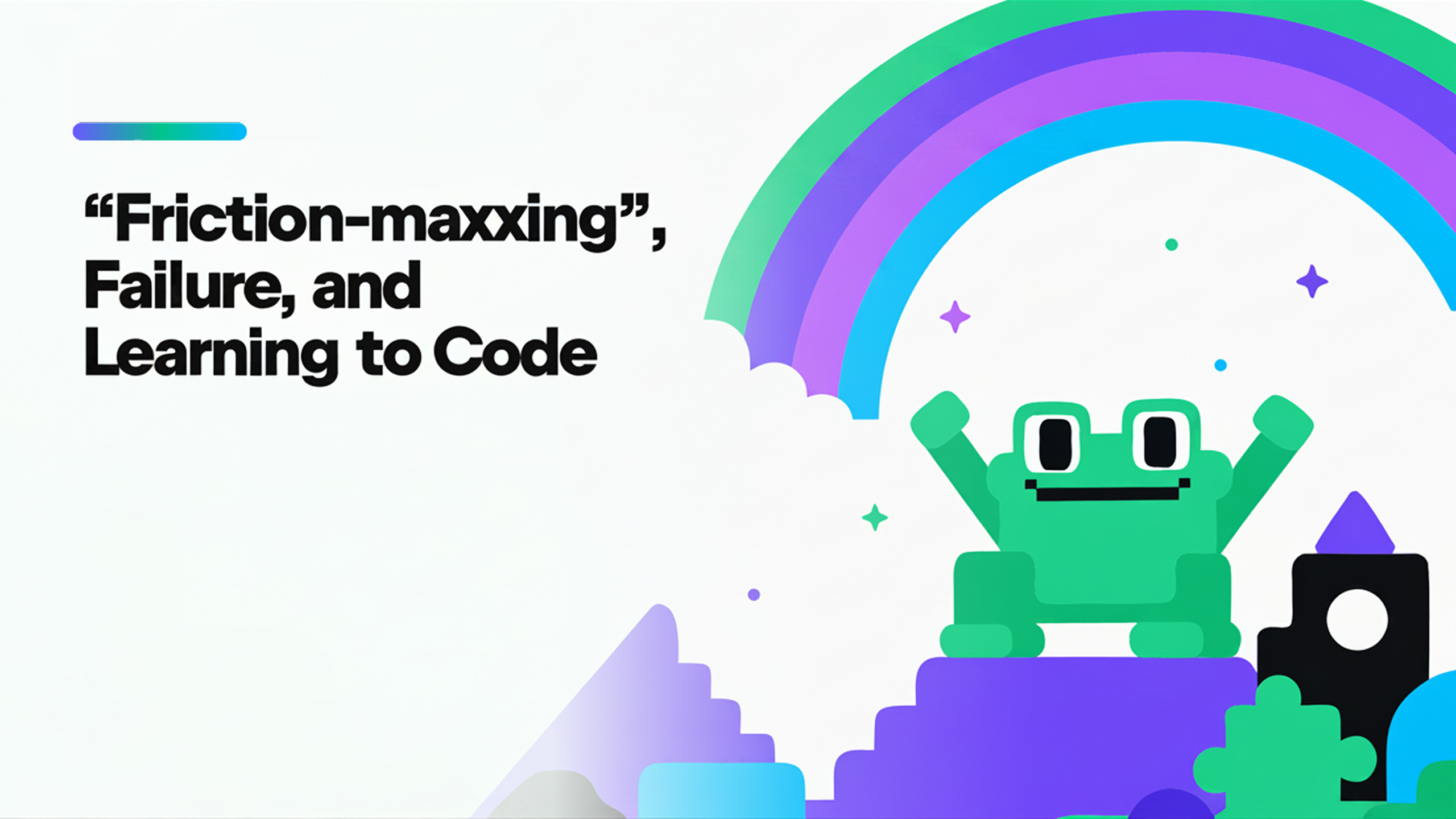 Tode, the code toad under a rainbow that says "do hard things!"