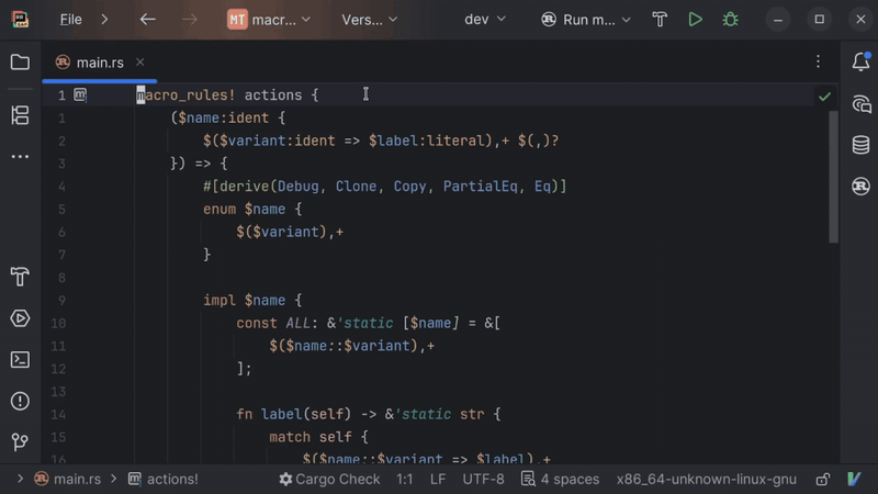 Interactive declarative macro tester 
