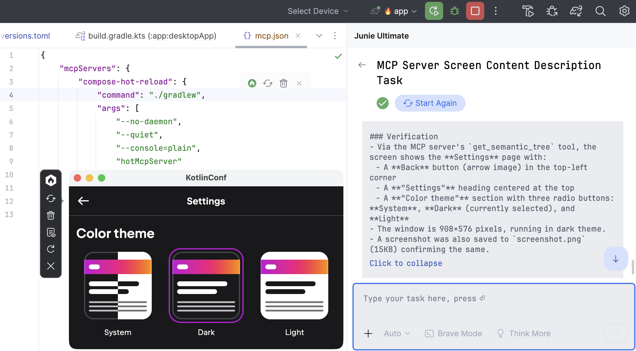 AI agent uses the MCP server