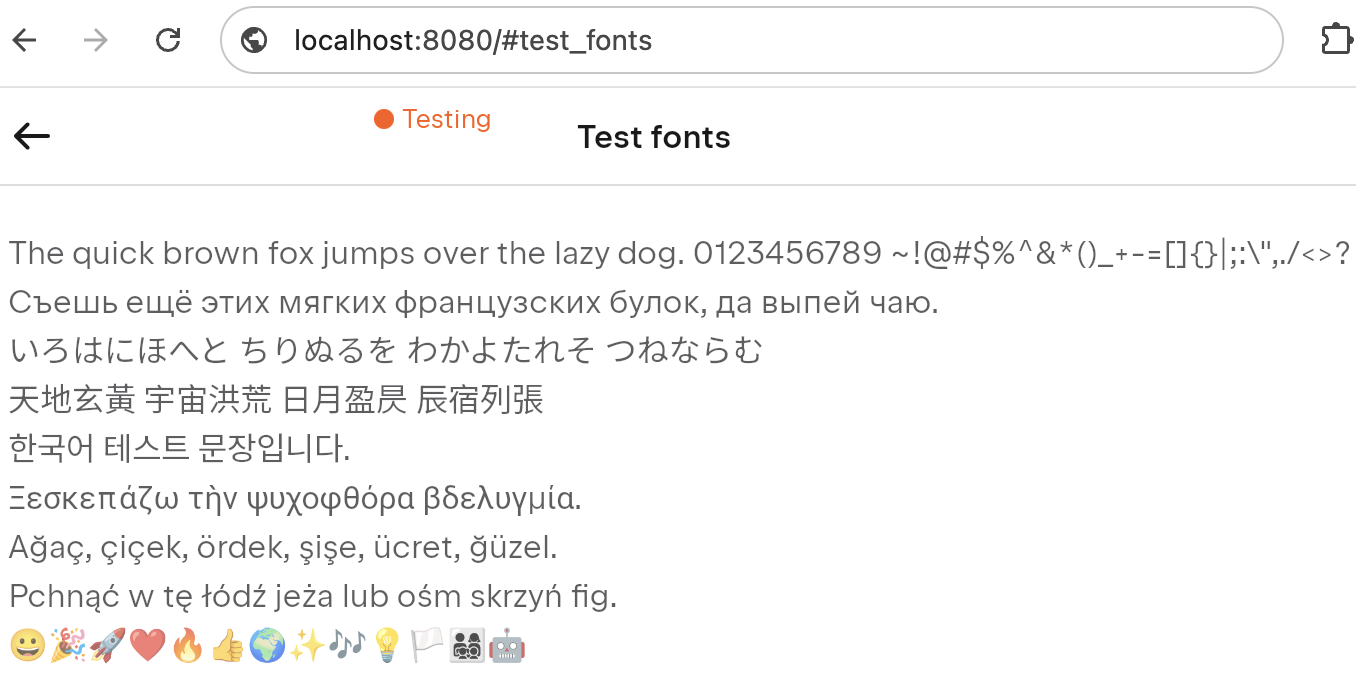 Testing fonts