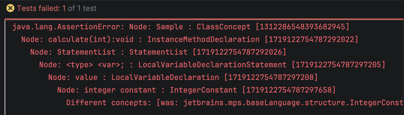 More informative editor test failure messages
