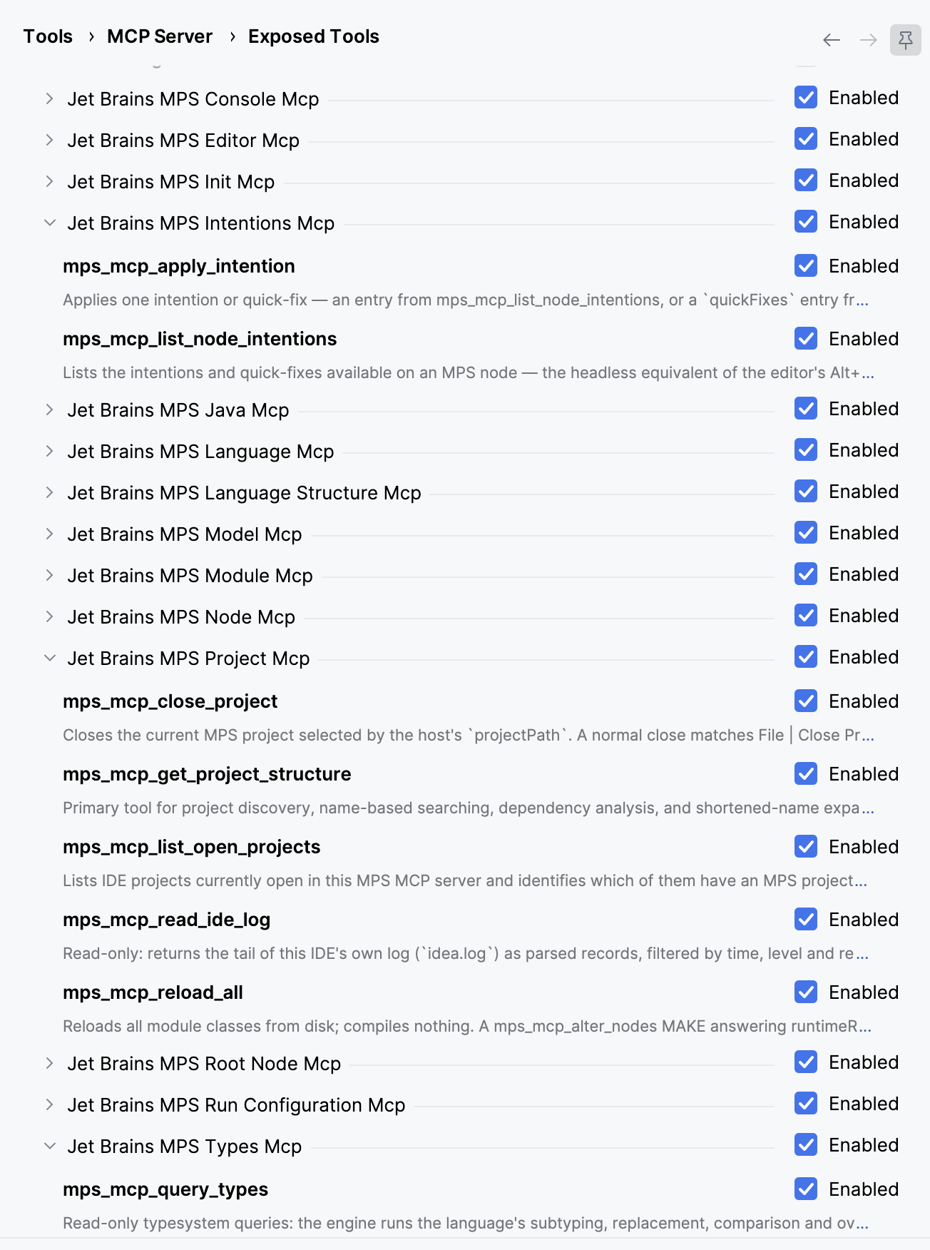 Other newly added MCP tools screenshot