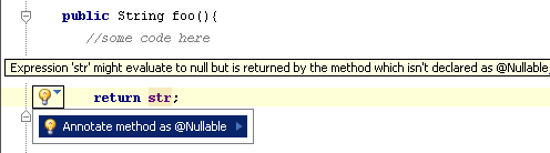 Method that might return null